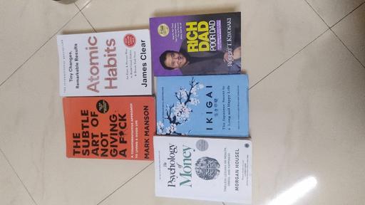 BOOK HUB--5 Books Set Combo Set Atomic + Psychology + Rich dad + Ikigai + Subtal art {English Paperback} Bestseller