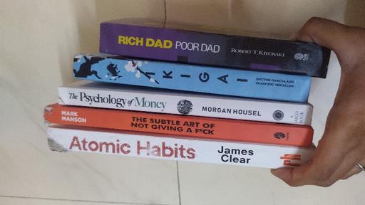 BOOK HUB--5 Books Set Combo Set Atomic + Psychology + Rich dad + Ikigai + Subtal art {English Paperback} Bestseller