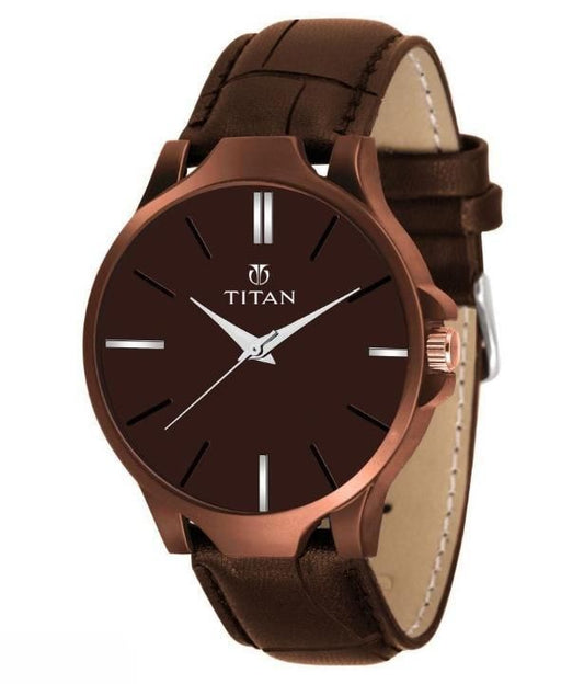 Men's Analog Leather Watch